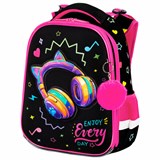 Ранец BRAUBERG PREMIUM, 2 отделения, с брелоком, "Headphones", велюровая нашивка, 38х29х16 см, 273100 273100