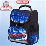 Ранец ПИФАГОР BASIC, 1 отделение, 3 кармана, эргономичная спинка, "Speed rusher", 35х28х18 см, 273141 273141