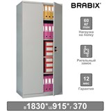 Шкаф металлический офисный BRABIX MK 18/91/37, 1830х915х370 мм, 45 кг, 4 полки, разборный, 291135 291135