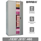 Шкаф металлический офисный BRABIX MK 18/91/46, 1830х915х460 мм, 47 кг, 4 полки, разборный, 291136 291136