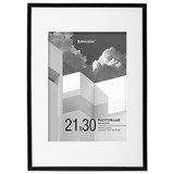 Рамка 21х30 см с паспарту 15х21 см небьющаяся, багет 5 мм, пластик, BRAUBERG "Smart", черная, 391280 391280