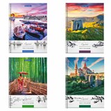 Тетрадь А4, 80 л., BRAUBERG, гребень, клетка, обложка твердая, "Nature", 404054 404054