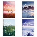 Тетрадь А4, 96 л., BRAUBERG, гребень, клетка, обложка картон, Calm, 404059 404059