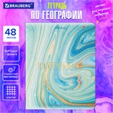 Тетрадь предметная "PASTEL" 48 л., SoftTouch, фольга, ГЕОГРАФИЯ, клетка, BRAUBERG, 404313 404313
