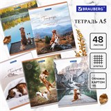 Тетрадь А5 48 л. BRAUBERG скоба, клетка, обложка картон, Best Friends (микс в спайке), 404360 404360