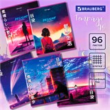 Тетрадь А5, 96 л., BRAUBERG, скоба, клетка, TWIN-лак, "Аниме", 404434 404434