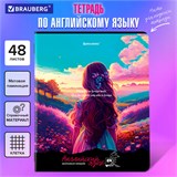 Тетрадь предметная "ANIME GIRLS" 48 л., матовая ламинация, АНГЛИЙСКИЙ ЯЗЫК, клетка, подсказ, BRAUBERG, 404748 404748