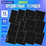 Тетради предметные, КОМПЛЕКТ 12 ПРЕДМЕТОВ, 48 л., матовая ламинация, BRAUBERG, "MINIMAL", 404831 404831