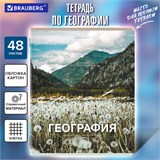 Тетрадь предметная КЛАССИКА ПРИРОДА 48 л., обложка картон, ГЕОГРАФИЯ, клетка, подсказ, BRAUBERG, 405086 405086