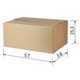Гофроящик, длина 570 х ширина 380 х высота 253 мм, марка Т22, профиль С, FEFCO 0201 / ГОСТ, исполнение А, 440054 440054
