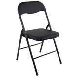 Стул складной BRABIX Golf CF-007, черный каркас, кожзам черный, 531565 531565