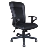 Кресло BRABIX Optima MG-370, с подлокотниками, экокожа/ткань, черное, 531580 531580