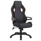 Кресло компьютерное BRABIX "Techno Pro GM-003", ткань, черное/серое, вставки оранжевые, 531813 531813