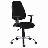 Кресло BRABIX Comfort MG-322, хром, регулируемая эргономичная спинка, ткань, черное, 532558 532558