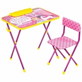 Комплект детской мебели розовый ПРИНЦЕССА: стол + стул, пенал, BRAUBERG NIKA KIDS, 532635 532635
