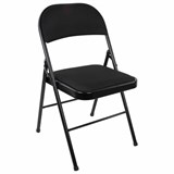 Стул складной BRABIX Golf Plus CF-003 КОМФОРТ, чёрный каркас, чёрная ткань, 532889 532889