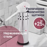 Ерш для унитаза ЛАЙМА, с подставкой, нержавеющая сталь, зеркальный, 601616 601616
