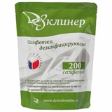 Дезинфицирующие салфетки для поверхностей сменный блок 200 шт., ДЕЗКЛИНЕР, флоу-пак 608741
