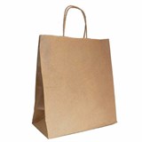 Крафт-пакет бумажный 22х12х25 см, крученые ручки, плотность 90 г/м2 609762