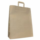 Крафт-пакет бумажный 24х14х29 см, плоские ручки, плотность 90 г/м2 609763