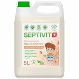 Мыло жидкое гипоаллергенное 5 л, SEPTEVIT "Миндальное молочко", биоразлагаемое 609968