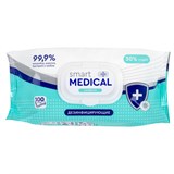 Дезинфицирующие салфетки спиртовые 100 штук SMART MEDICAL, крышка-клапан, 72029 630753