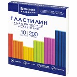 Пластилин классический BRAUBERG АКАДЕМИЯ КЛАССИЧЕСКАЯ, 10 цветов, 200 г, стек, ВЫСШЕЕ КАЧЕСТВО, 106503 106503
