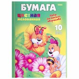 Цветная бумага А4 мелованная, 10листов 10 цветов, папка, HATBER ECO, Пчелки, 195х280 мм, 10Бц4м_00206 106551