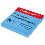 Блок самоклеящийся (стикеры) BRAUBERG НЕОНОВЫЙ 76х76 мм, 90 листов, голубой, 111348 111348