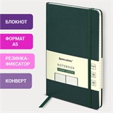 Блокнот А5 (130х210 мм), BRAUBERG ULTRA, балакрон, 80 г/м2, 96 л., линия, темно-зеленый, 113047 113047