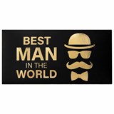 Конверт для денег "BEST MAN IN THE WORLD", Мужской стиль, 166х82 мм, фольга, ЗОЛОТАЯ СКАЗКА, 113759 113759