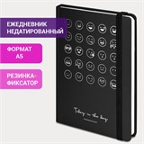 Ежедневник недатированный с резинкой А5 (145х203 мм), BRAUBERG, твердый, фольга, 128 л., "Emoji", 114567 114567