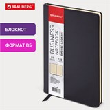 Блокнот БОЛЬШОЙ ФОРМАТ (200х252 мм) В5, BRAUBERG "Income", кожзам, 128 л., клетка, черный, 125204 125204