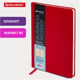 Блокнот БОЛЬШОЙ ФОРМАТ (200х252 мм) В5, BRAUBERG "Income", кожзам, 128 л., клетка, красный, 125205 125205