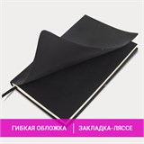 Блокнот А5 (148х218 мм), BRAUBERG "Black Jack", 128 л., гладкий кожзам, резинка, клетка, черный, 125240 125240