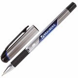 Ручка шариковая масляная с грипом BRAUBERG Signature, СИНЯЯ, печать, узел 0,7 мм, линия письма 0,35 мм, 142688 142688