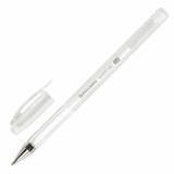 Ручка гелевая BRAUBERG "White Pastel", БЕЛАЯ, корпус прозрачный, узел 1 мм, линия письма 0,5 мм, 143417 143417