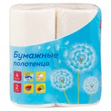 Полотенца бумажные в рулонах OfficeClean, 2-слойные, 11,6м/рул, тиснение, белые, 4шт. 279675