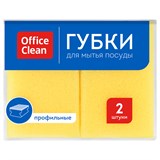 Губки для посуды OfficeClean, поролон с абразивным слоем, профильные, 96*64*42мм, 2шт. 281461