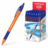 Ручка шариковая масляная автоматическая с грипом ERICH KRAUSE "U-209 Orange", СИНЯЯ, узел 1,0 мм, линия письма 0,3 мм, 47593 143899