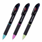 Ручка многоцветная шариковая автоматическая MULTICOLOR 4 ЦВЕТА, узел 0,7 мм, корпус ассорти, BRAUBERG, 143936 143936