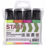 Набор текстовыделителей STAFF EVERYDAY HL-638, 4 шт., АССОРТИ, линия 1-5 мм, 151643 151643