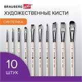Кисти художественные набор 10 шт., синтетика, в ПВХ-пенале, № 1-10, BRAUBERG ART DEBUT, 201050 201050