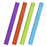 Линейка пластиковая 30 см BRAUBERG FRUITY, тонированная, ассорти, 210767 210767