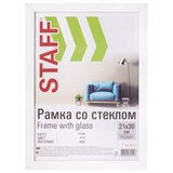 Фоторамка STAFF 21х30 см белая  "Grand", багет 18 мм, стекло, МДФ, 391207 391207