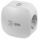 Сетевой разветвитель ЭРА SP-3e 3 розетки + 2 USB, с заземлением, со шторками, 16 А, белый, SP-3e-USB-2A 514130