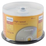 Диски CD-R PHILIPS, 700 Мб, 52x, Cake Box (термоусадка без шпиля) КОМПЛЕКТ 50 шт, CR7D5SB50/97 514200
