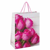 Пакет подарочный (1 штука) 26x13x32 см, ЗОЛОТАЯ СКАЗКА Розовые розы, ламинированный, 606582 606582