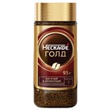 Кофе молотый в растворимом NESCAFE "Gold" 95 г, стеклянная банка, сублимированный, 12326188 620020