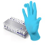 Перчатки смотровые нитриловые CONNECT, голубые, 50 пар (100 штук), размер S (малые), - 631129